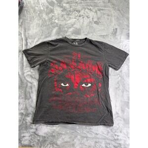 21 Savage European Tour 2024 Graphic T-Shirt Men Size M Faded Black Red Daggers